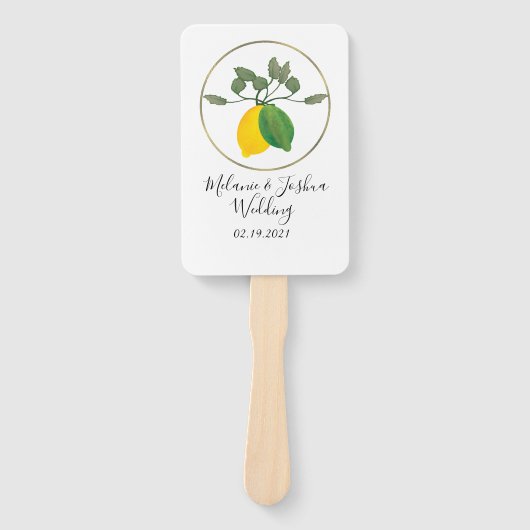 Limoncillo Waterverf Lemon Limoen Handwaaier (Voorkant)