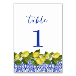 Limone I Italiaans Citroen & Blauwe Tegel Tafelnum Kaart