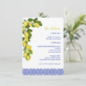 Limone I Italiaans Citroen & Blauwe Tegel Trouwdet Kaart (Staand voorkant)