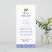 Limone I Italiaans Citroen & Blauwe Tegel Trouwmen Menu (Staand voorkant)
