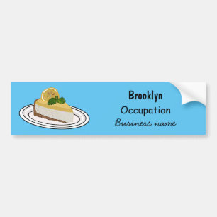 Limonen cheesecake cartoon illustratie bumpersticker