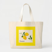Limoni - Lemons & Leaves Canvas tas (Voorkant)
