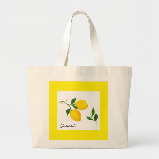 Limoni - Lemons & Leaves Canvas tas (Voorkant)