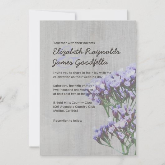  Limonium Wedding Invitations Kaart (Voorkant)