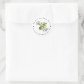 Limoon Monogram Retouradres Klassieke Ronde Sticker (Tas)