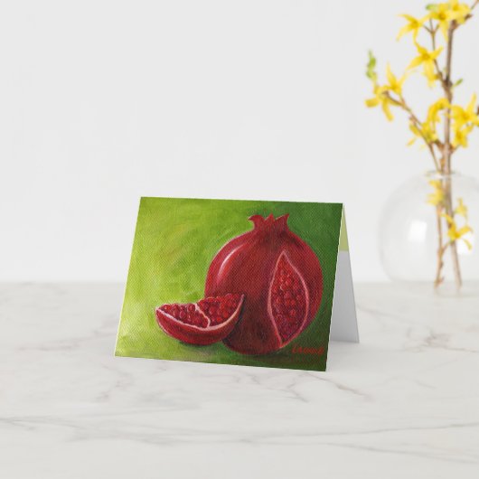 Limor's Pomegranate op Green Note Kaart (Gele Bloem)