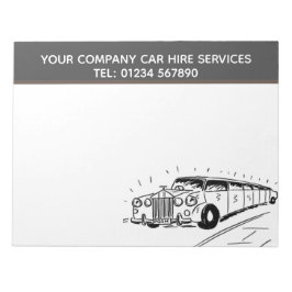 Limousine Autohuur Service Cartoon om te Personali Notitieblok