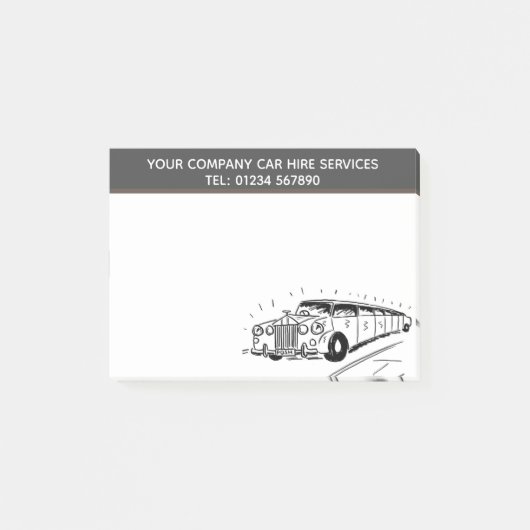 Limousine Autohuur Service Cartoon om te personali Post-it® Notes (Voorkant)