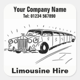 Limousine Autohuur Vierkante Sticker