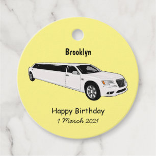Limousine cartoon illustratie bedankjes labels