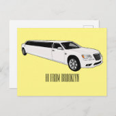 Limousine cartoon illustratie briefkaart (Voorkant / Achterkant)