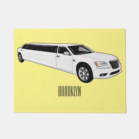 Limousine cartoon illustratie deurmat (Voorkant)