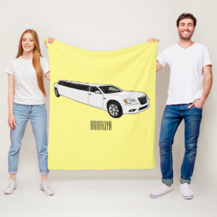 Limousine cartoon illustratie fleece deken