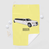 Limousine cartoon illustratie golfhanddoek (Insitu)