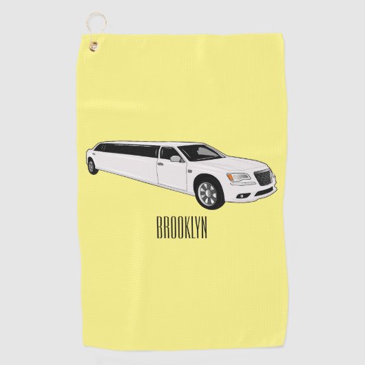 Limousine cartoon illustratie golfhanddoek (Voorkant)