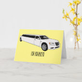 Limousine cartoon illustratie kaart (Gele Bloem)