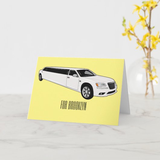 Limousine cartoon illustratie kaart (Gele Bloem)