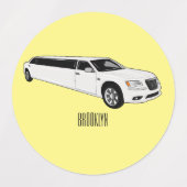 Limousine cartoon illustratie labels (Design 2)