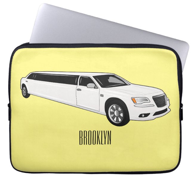 Limousine cartoon illustratie laptop sleeve (Voorkant)