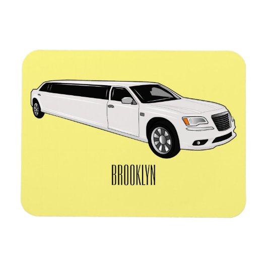 Limousine cartoon illustratie magneet (Horizontaal)
