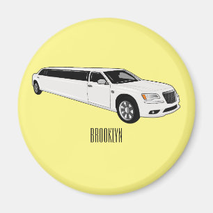 Limousine cartoon illustratie magneet