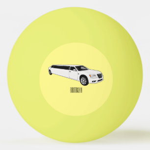 Limousine cartoon illustratie pingpongbal