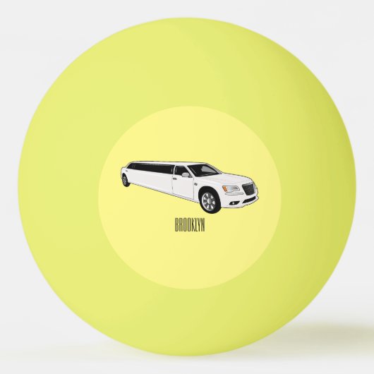 Limousine cartoon illustratie pingpongbal (Voorkant)