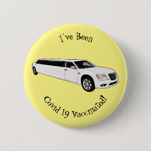 Limousine cartoon illustratie ronde button 5,7 cm