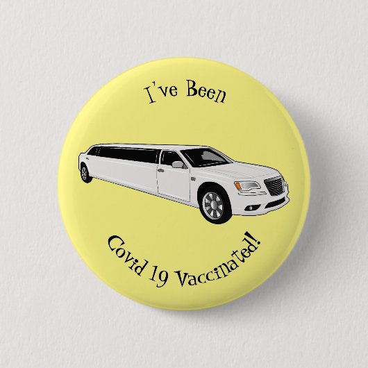 Limousine cartoon illustratie ronde button 5,7 cm (Voorkant)