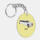 Limousine cartoon illustratie sleutelhanger (Voorkant Links)