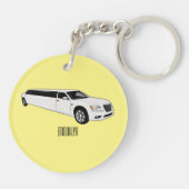 Limousine cartoon illustratie sleutelhanger (Achterkant)