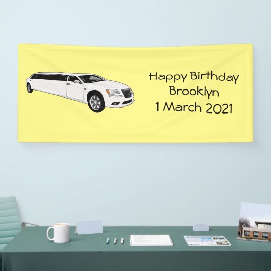 Limousine cartoon illustratie spandoek (Beurs)