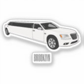 Limousine cartoon illustratie sticker (Voorkant)
