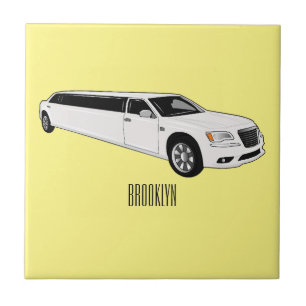 Limousine cartoon illustratie tegeltje