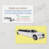 Limousine cartoon illustratie visitekaartje (Voorkant / Achterkant)