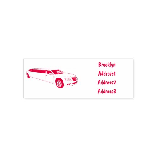Limousine cartoon illustratie  zelfinktende stempel (Design)