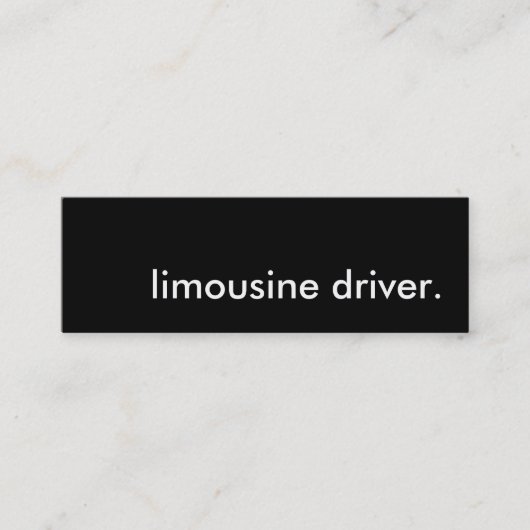 limousine chauffeur. mini visitekaartje (Voorkant)