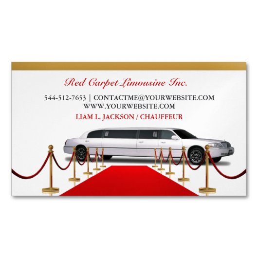 Limousine Driver Magnetisch Visitekaartje (Voorkant)
