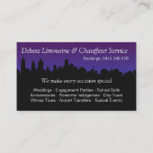 Limousine en Chauffeur Service Visitekaartje (Achterkant)