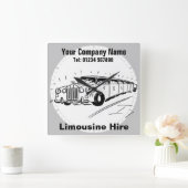 Limousine Hire Cartoon Vierkante Klok (Huis)