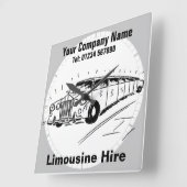 Limousine Hire Cartoon Vierkante Klok (Hoek)