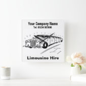 Limousine Hire Cartoon Vierkante Klok (Huis)