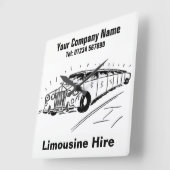Limousine Hire Cartoon Vierkante Klok (Hoek)