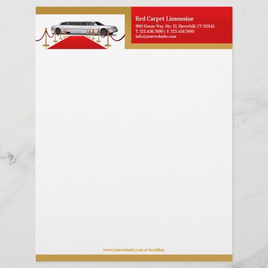 Limousine Letterhead Custom Briefhoofd (Voorkant)