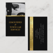 Limousine, Limo, Town Card, Driver Service Visitekaartje (Voorkant / Achterkant)