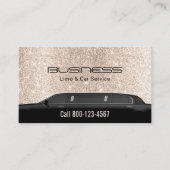 Limousine Luxe Limo & Auto Service Gold Glitter Visitekaartje (Voorkant)