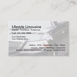 Limousine Service Afsprakenkaartje