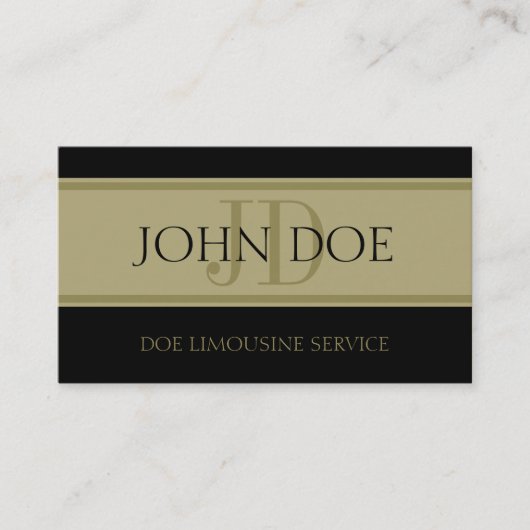 Limousine Service Gold Letters Visitekaartje (Voorkant)