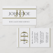 Limousine Service White/Gold Stripe Visitekaartje (Voorkant / Achterkant)