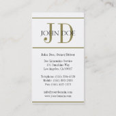 Limousine Service White/Gold Stripe Visitekaartje (Achterkant)